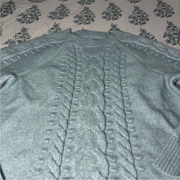 Pale Blue Cable Knit Sweater - Picture 2 of 6